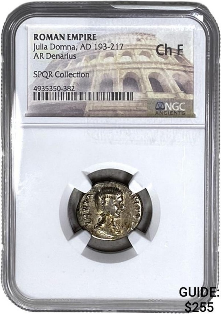 Roman Julia Domna, AD 193-217 Silver Denarius NGC Ch F (1 of 2)