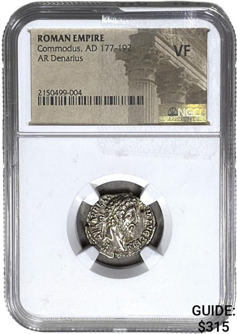 Roman Commodus, AD 177-192 Silver Denarius NGC VF (1 of 2)