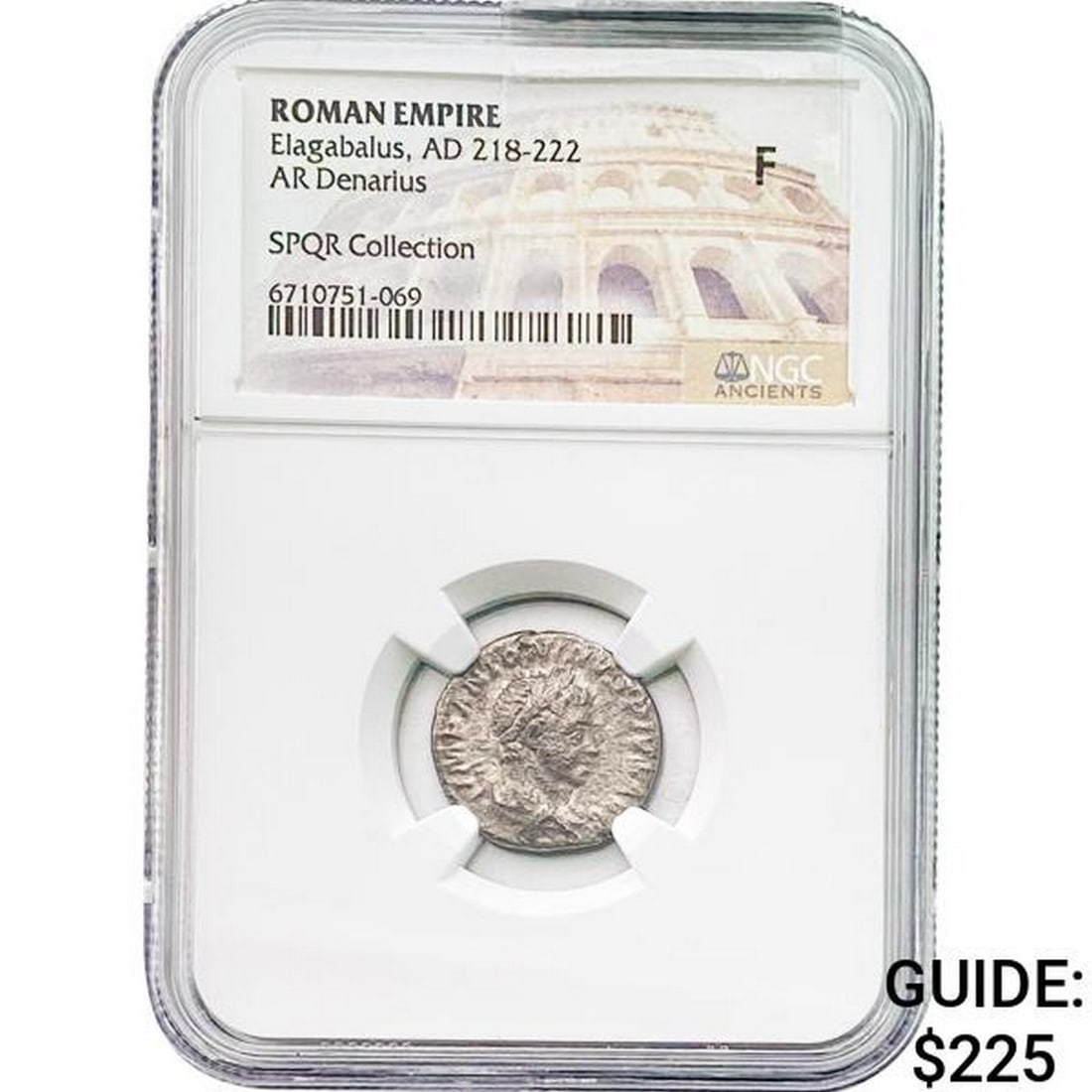 Roman Elagabalus, AD 218-222 Silver Denarius  F (1 of 2)