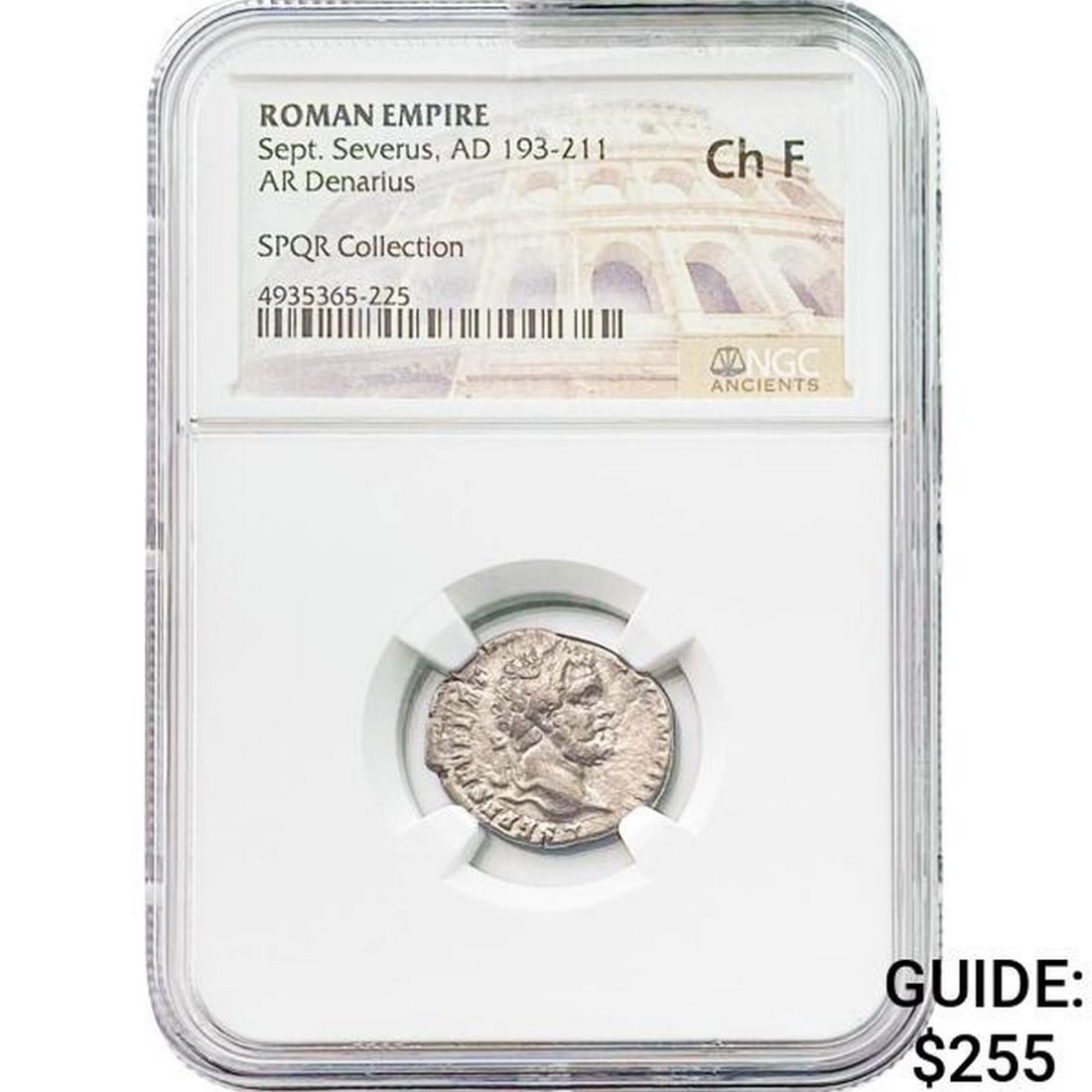 Roman Sept. Severus, AD 193-211 Silver Denarius Ch F: Roman Sept. Severus, AD 193-211 Silver Denarius Ch F