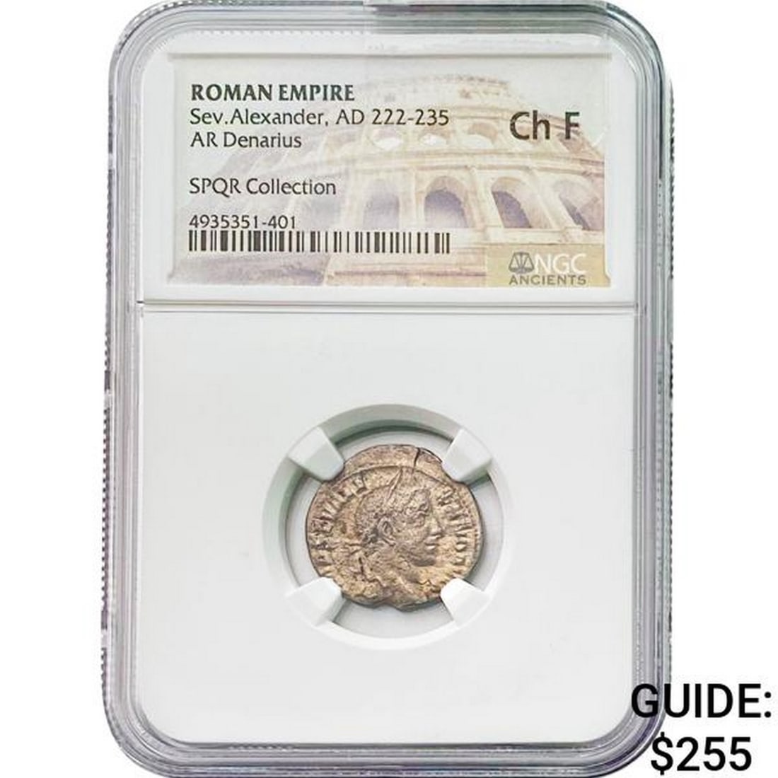 Roman Sev. Alexander, AD 222-235 Silver Denarius CH F: Roman Sev. Alexander, AD 222-235 Silver Denarius CH F