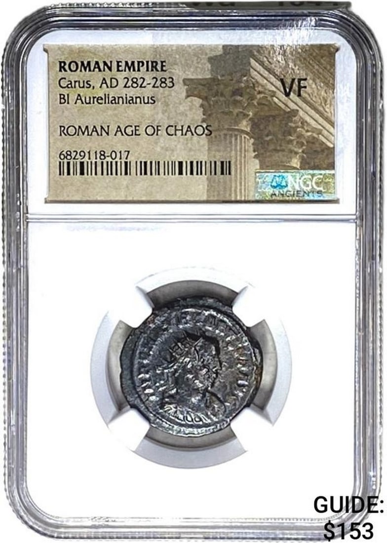 Roman Carus, AD 282-283 BI Aurelianianus NGC VF: Roman Carus, AD 282-283 BI Aurelianianus NGC VF