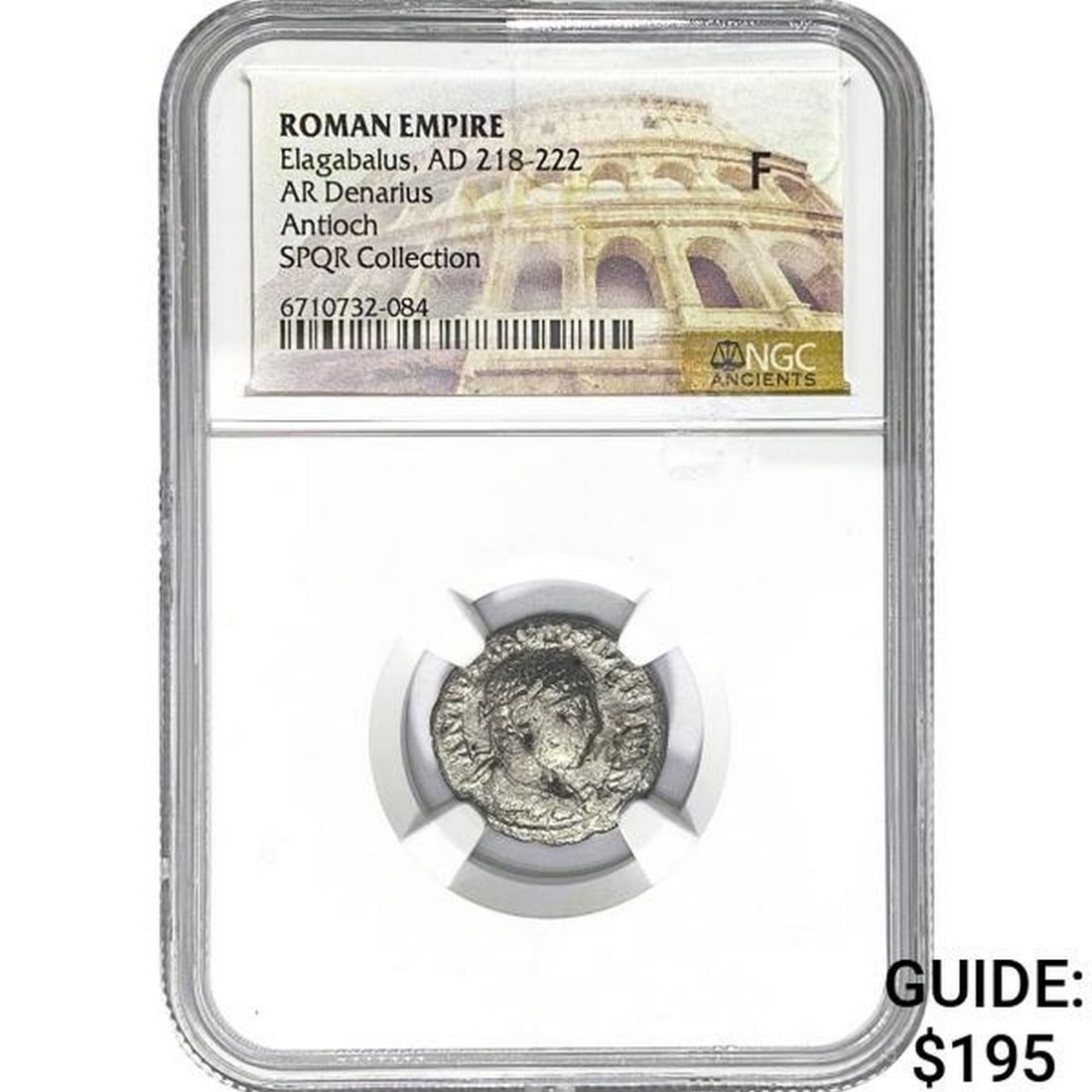 Roman Elagabalus, AD 218-222 Silver Denarius  F (1 of 2)