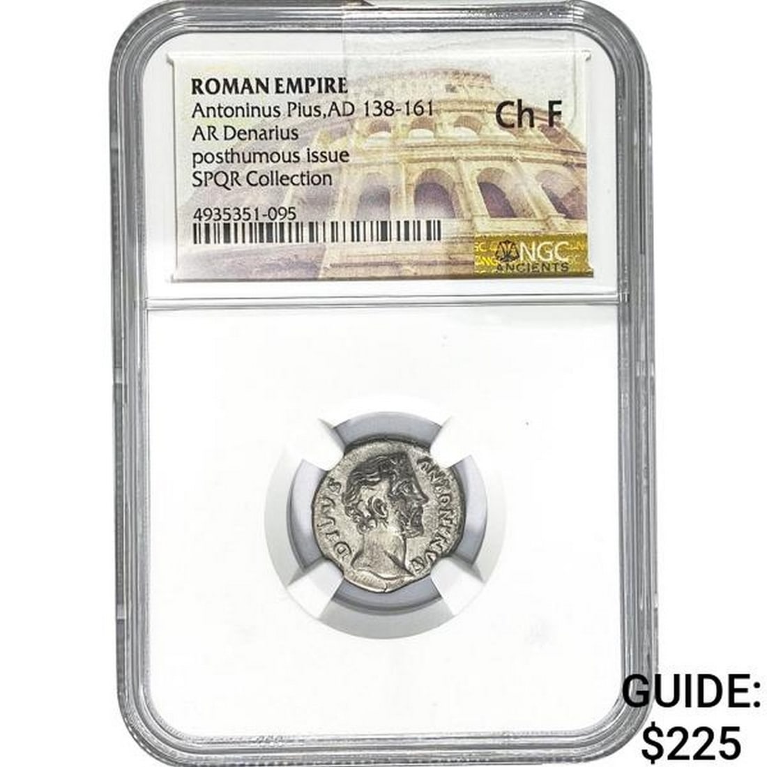 Roman Antoninus Pius, AD 138-161 Silver Denarius NGC (1 of 2)