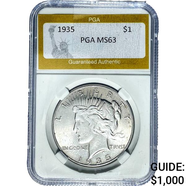 1935 Silver Peace Dollar PGA MS63 (1 of 2)