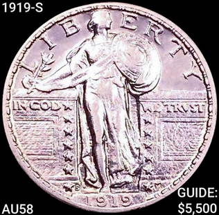 1919-S Standing Liberty Quarter CHOICE AU: 1919-S Standing Liberty Quarter CHOICE AU