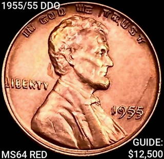 1955/55 DDO Wheat Cent CHOICE BU RD: 1955/55 DDO Wheat Cent CHOICE BU RD
