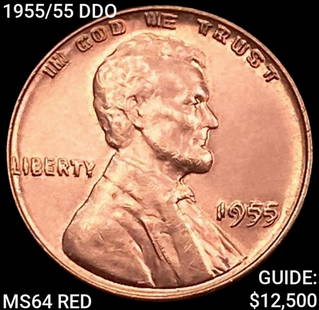 1955/55 DDO Wheat Cent CHOICE BU RD: 1955/55 DDO Wheat Cent CHOICE BU RD