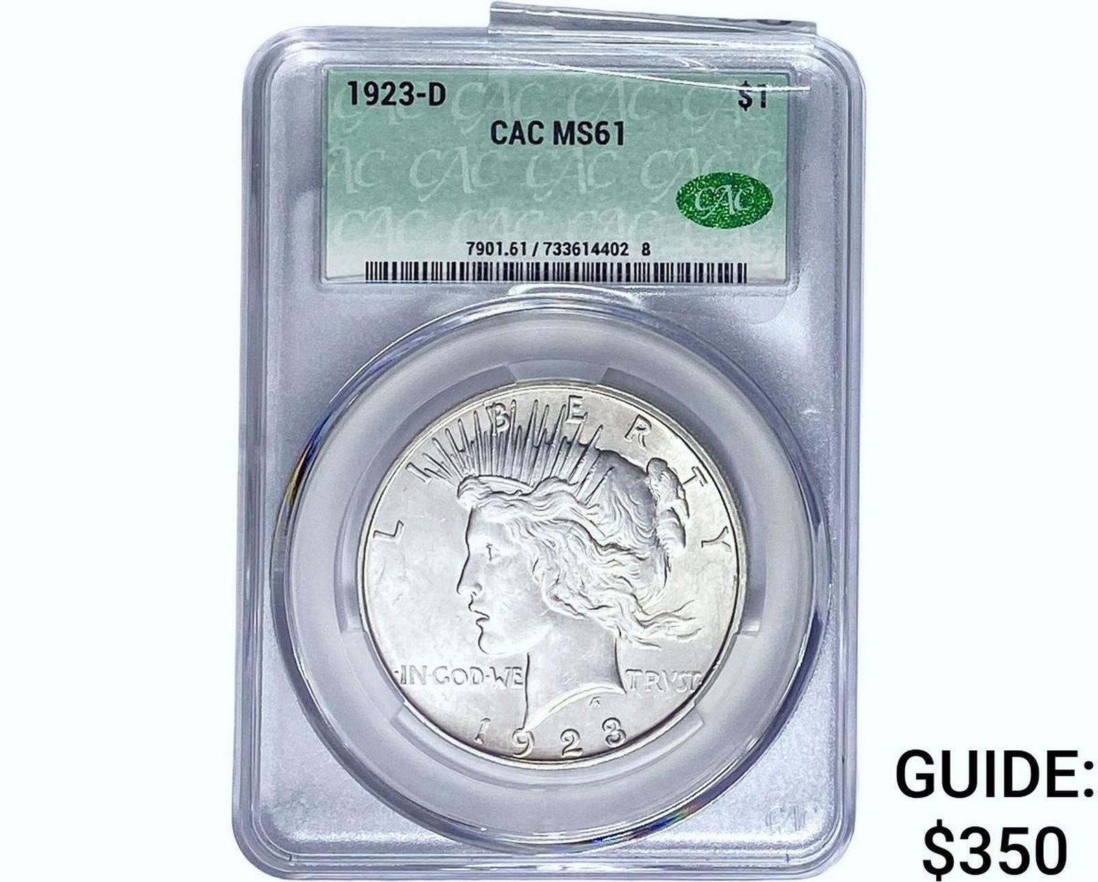 1923-D Silver Peace Dollar CAC MS61 (1 of 2)