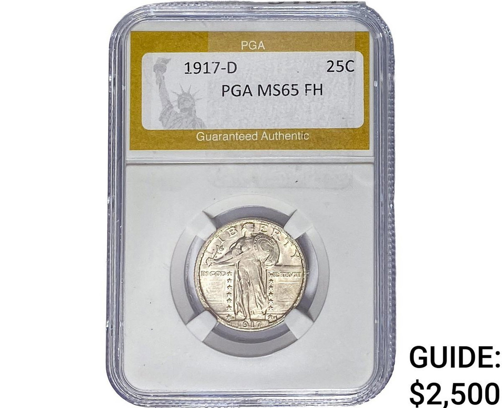 1917-D Standing Liberty Quarter PGA MS65 FH: 1917-D Standing Liberty Quarter PGA MS65 FH