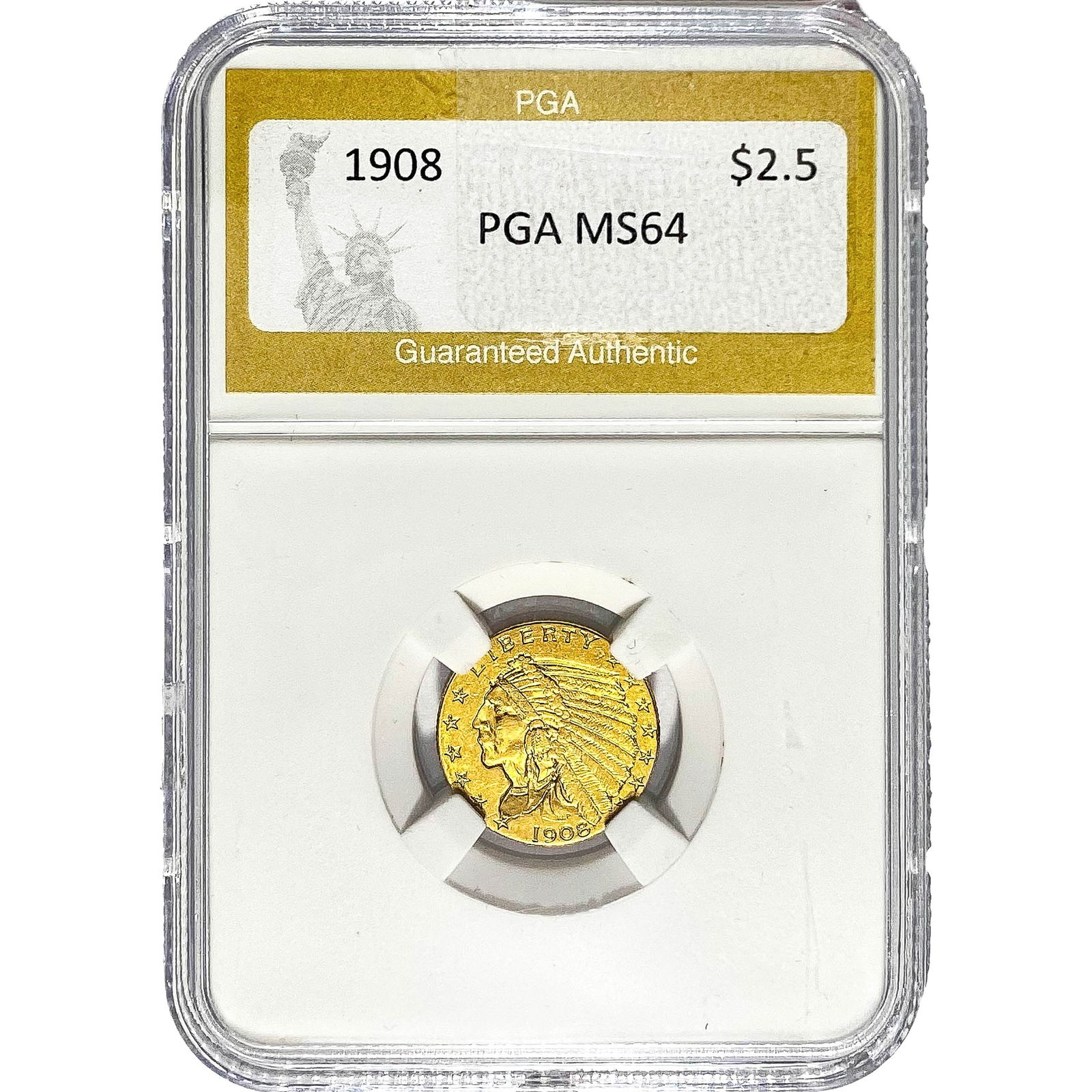 1908 $2.50 Gold Quarter Eagle PGA MS64 (1 of 2)
