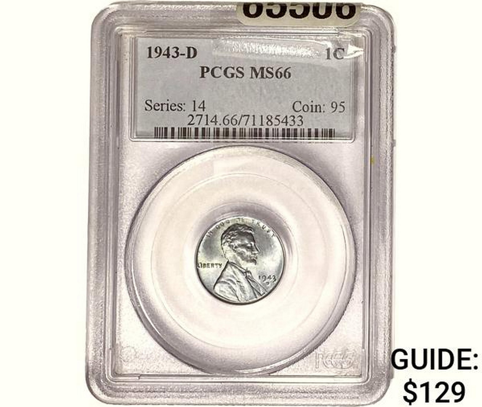 1943-D Lincoln Memorial Cent PCGS MS66 (1 of 2)