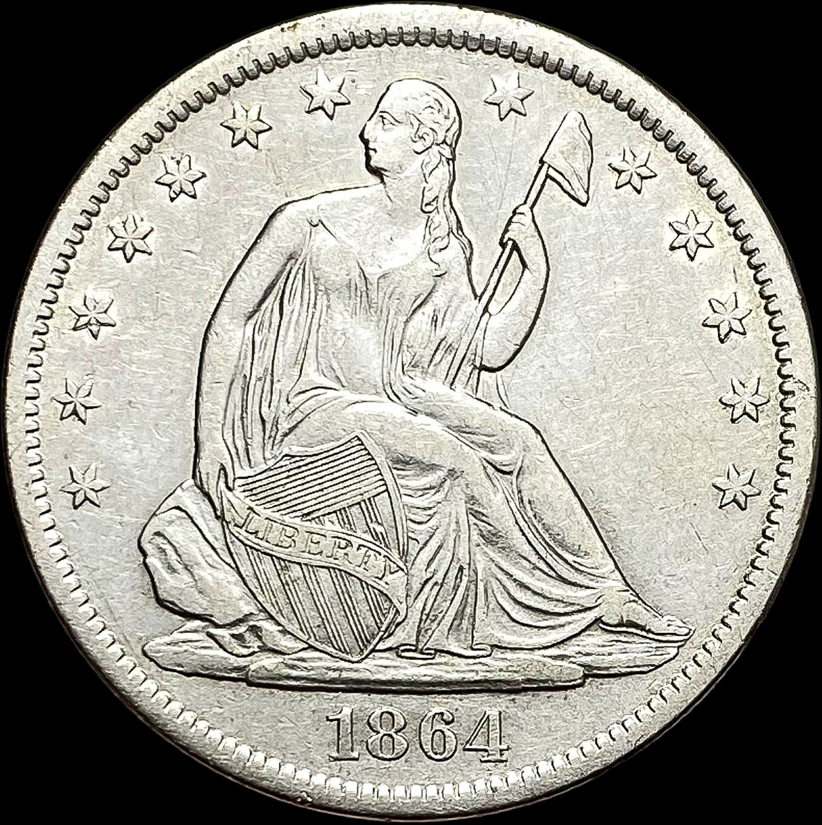 1864-S Silver Half Dollar UNCIRCULATED (1 of 2)