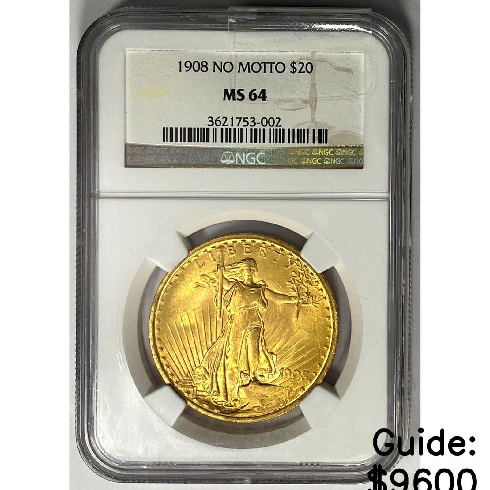 1908 $20 Gold Double Eagle NGC MS64 No Motto (1 of 2)