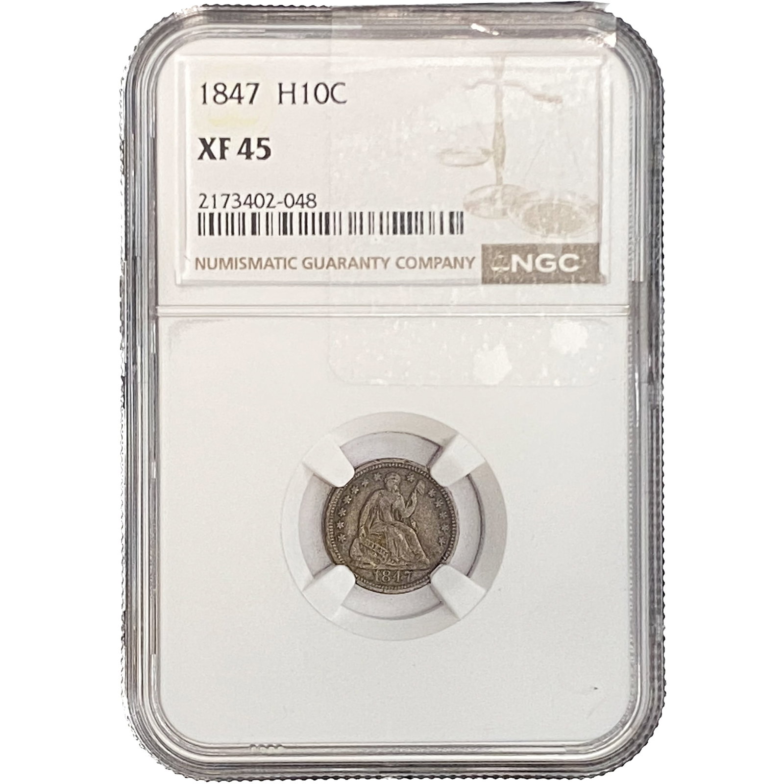 1847 Seated Liberty Half Dime NGC XF45 (1 of 2)