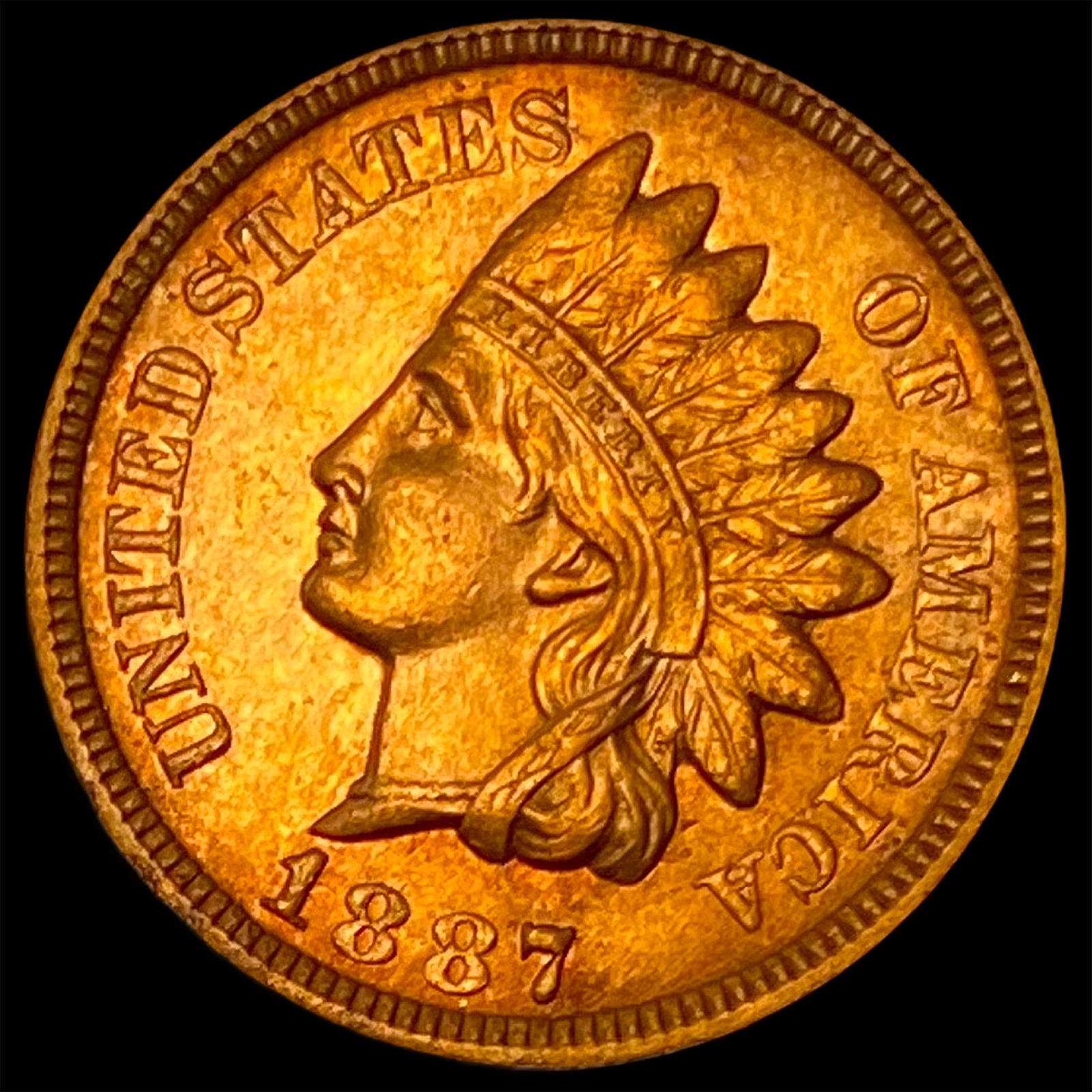 1887 Red Indian Head Cent UNCIRCULATED (1 of 2)
