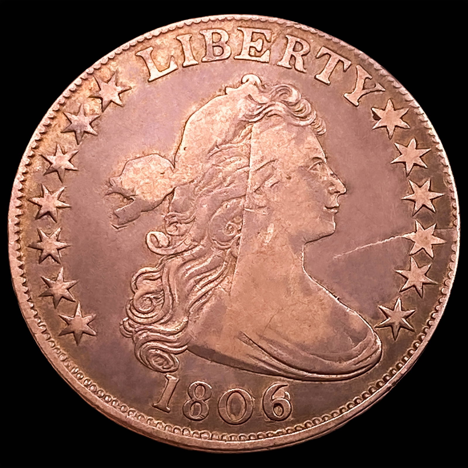 1806/Inv 6 Draped Bust Half Dollar NEARLY UNCIRCULATED (1 of 2)