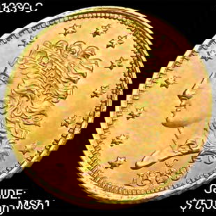 1839-C $2.50 Gold Quarter Eagle UNCIRCULATED: 1839-C $2.50 Gold Quarter Eagle UNCIRCULATED