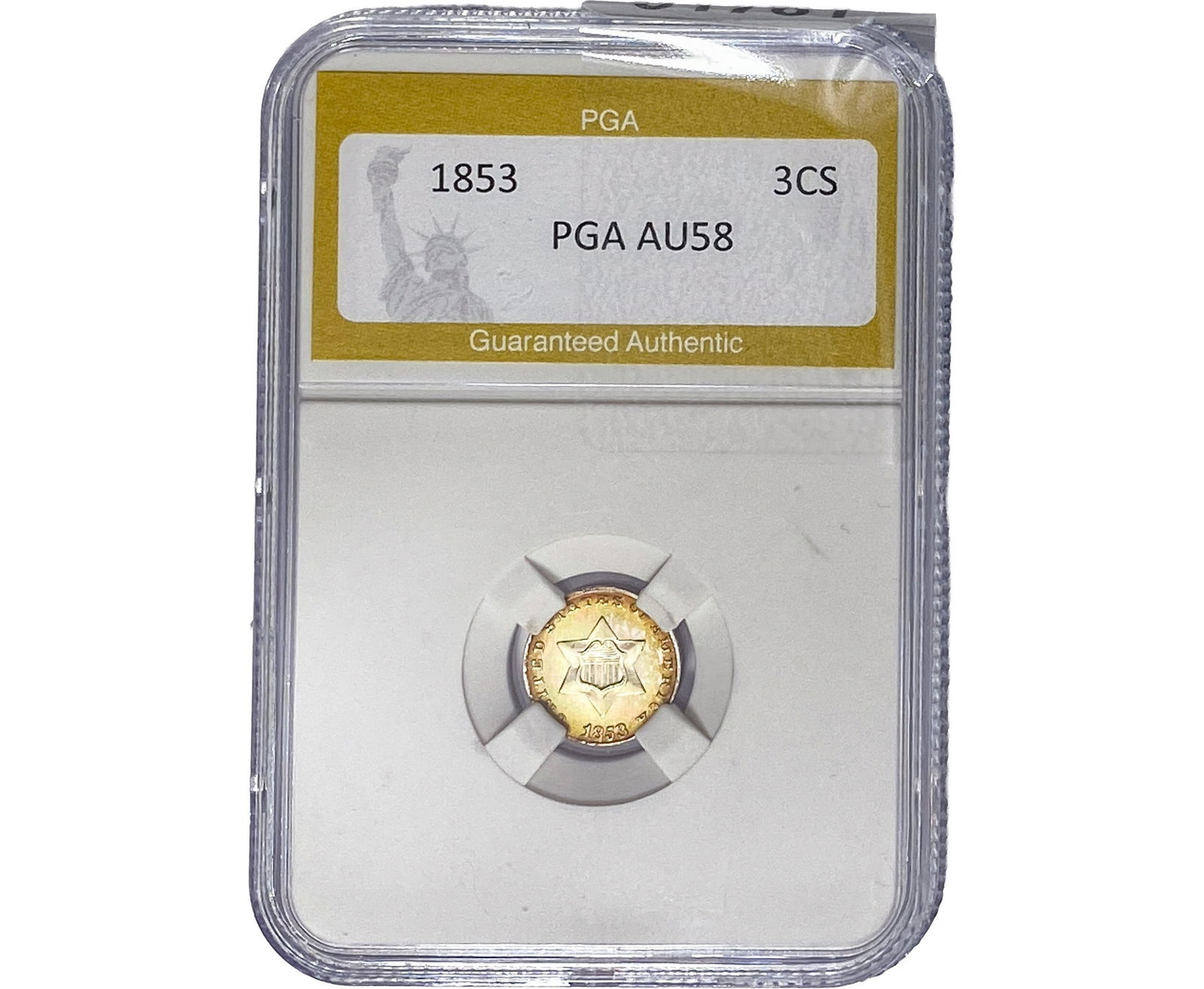 1853 Silver Three Cent PGA AU58 (1 of 2)