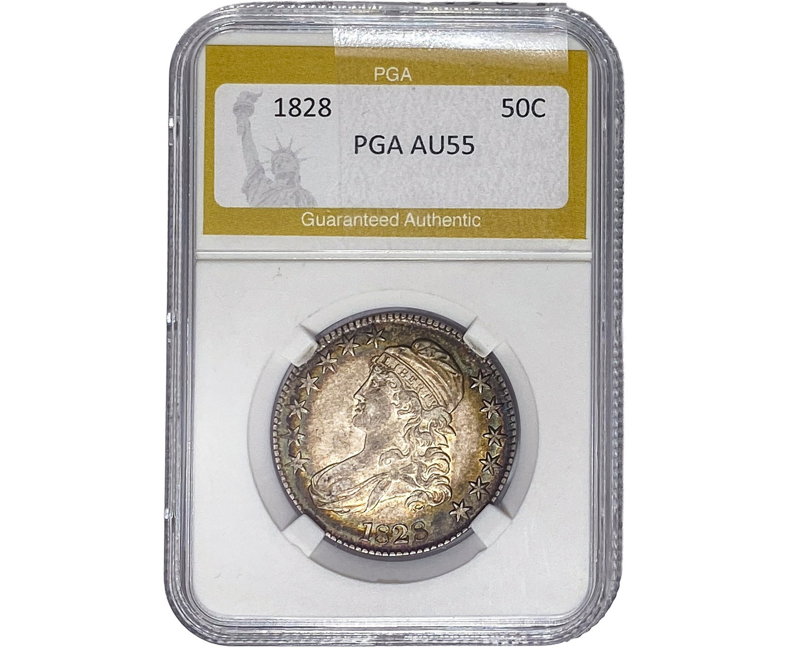 1828 Capped Bust Half Dollar PGA AU55 (1 of 2)