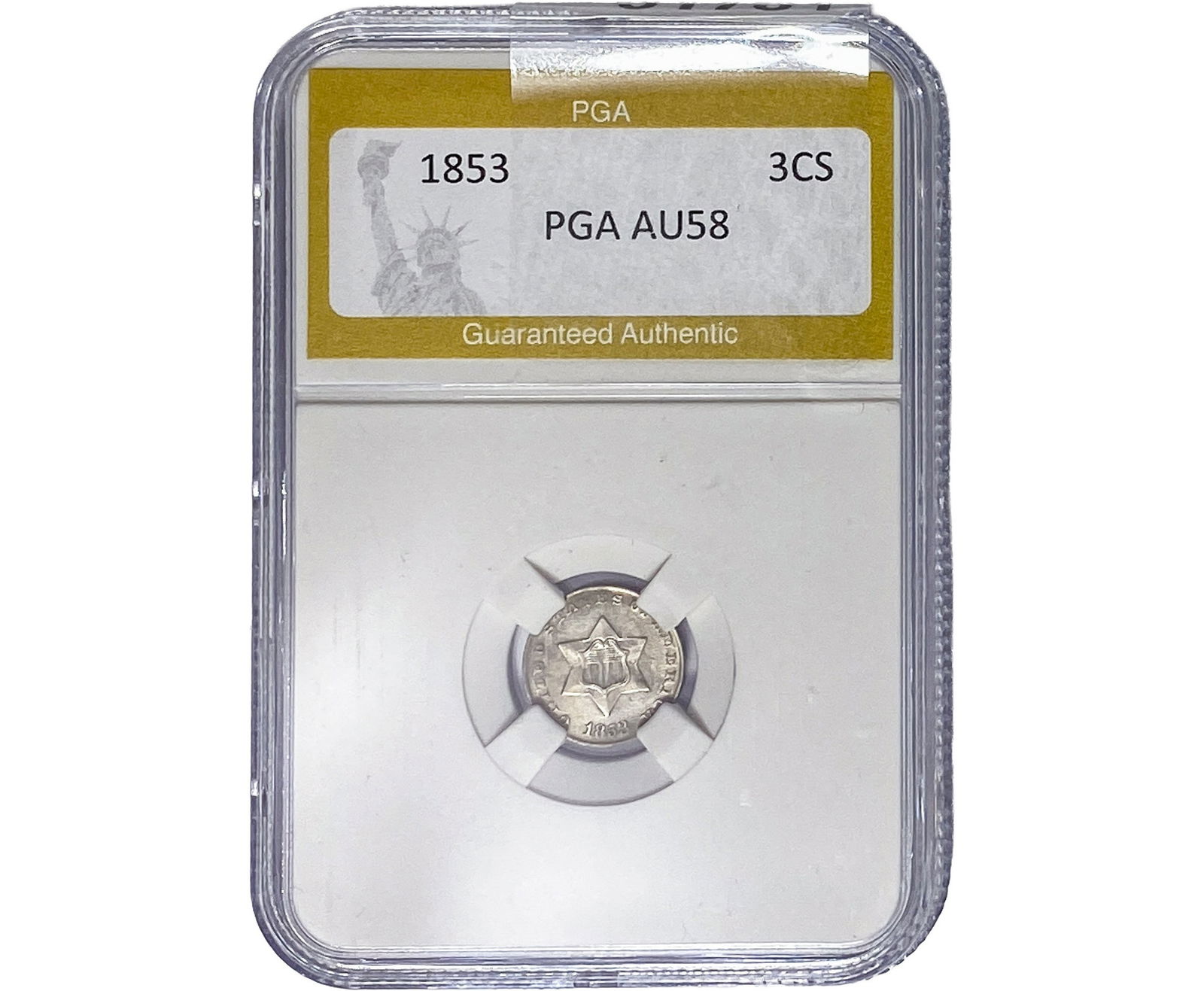 1853 Silver Three Cent PGA AU58 (1 of 2)