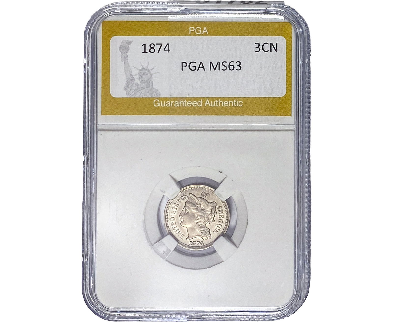 1874 Nickel Three Cent PGA MS63 (1 of 2)