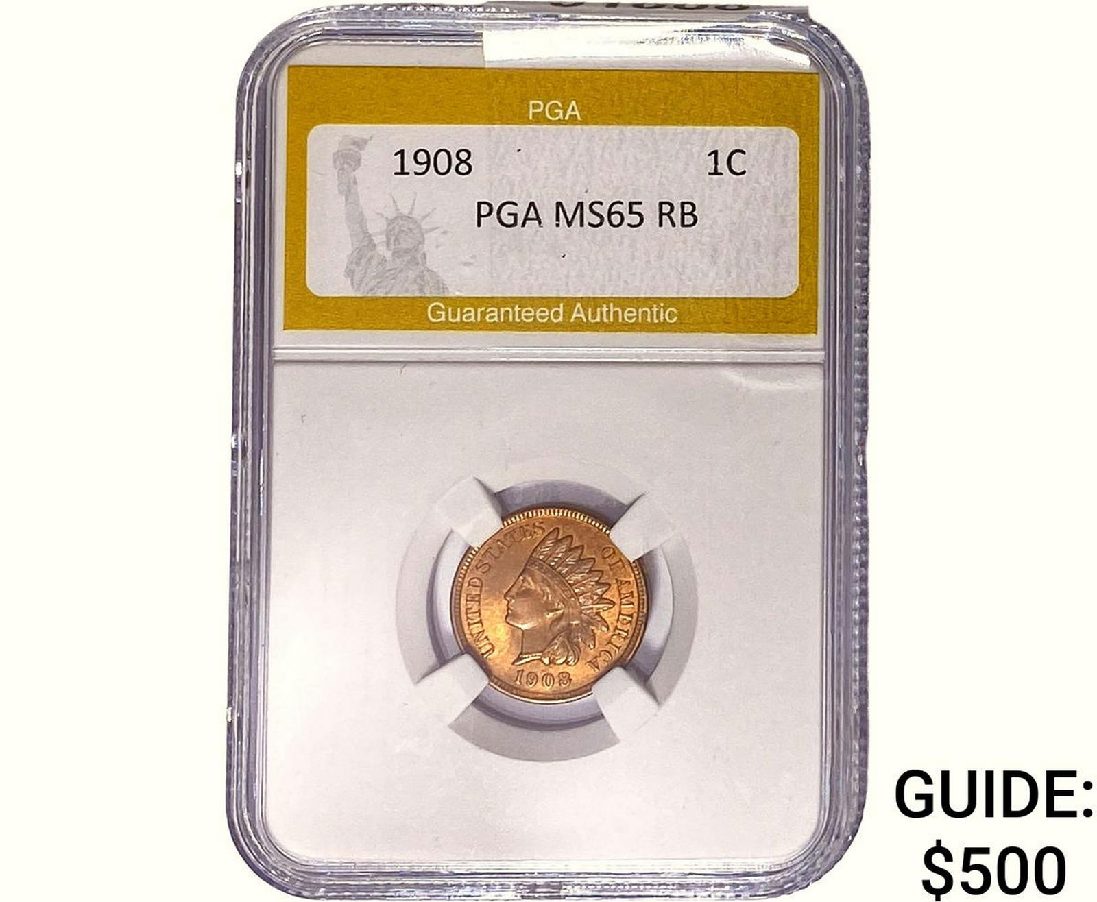 1908 Indian Head Cent PGA MS65 RB (1 of 2)