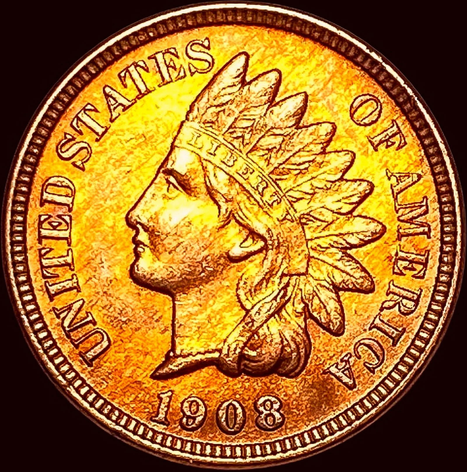 1908 Red Indian Head Cent UNCIRCULATED (1 of 2)