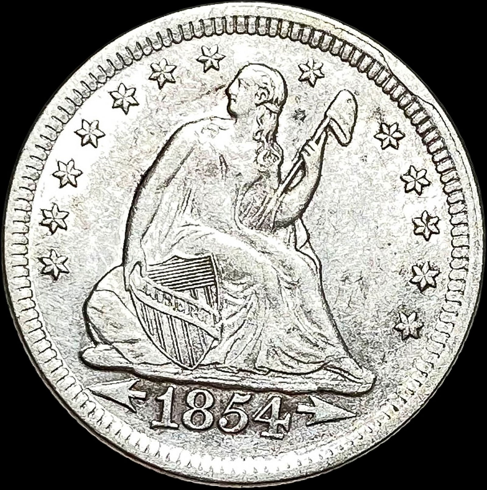 1854 Seated Liberty Silver Quarter UNCIRCULATED (1 of 2)