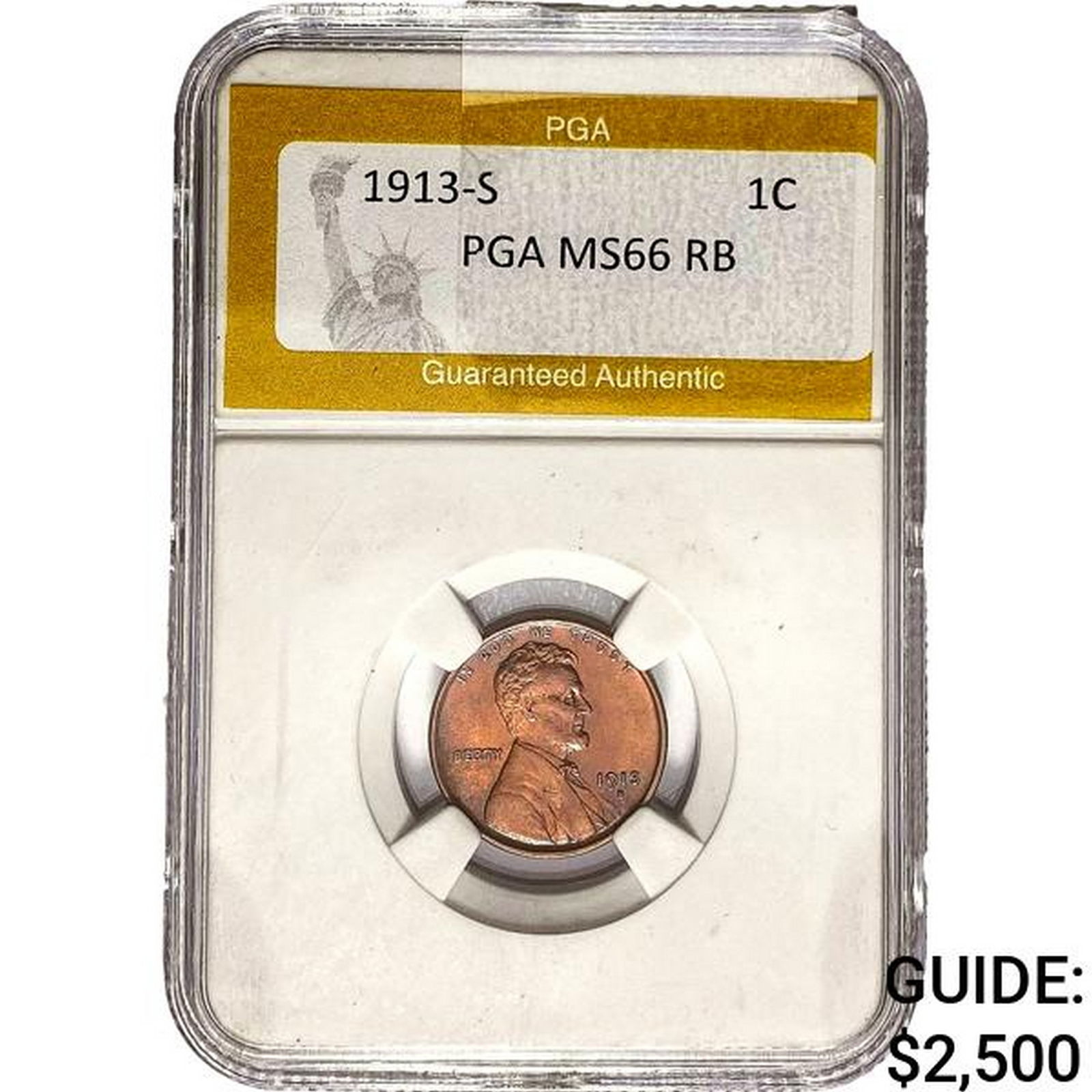 1913-S Wheat Cent PGA MS66 RB (1 of 2)