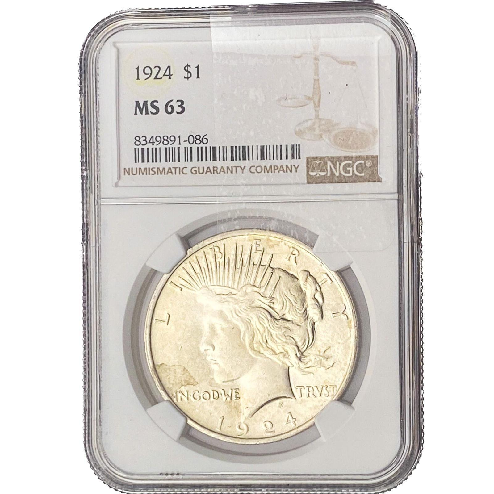 1924 Silver Peace Dollar NGC MS63 (1 of 2)