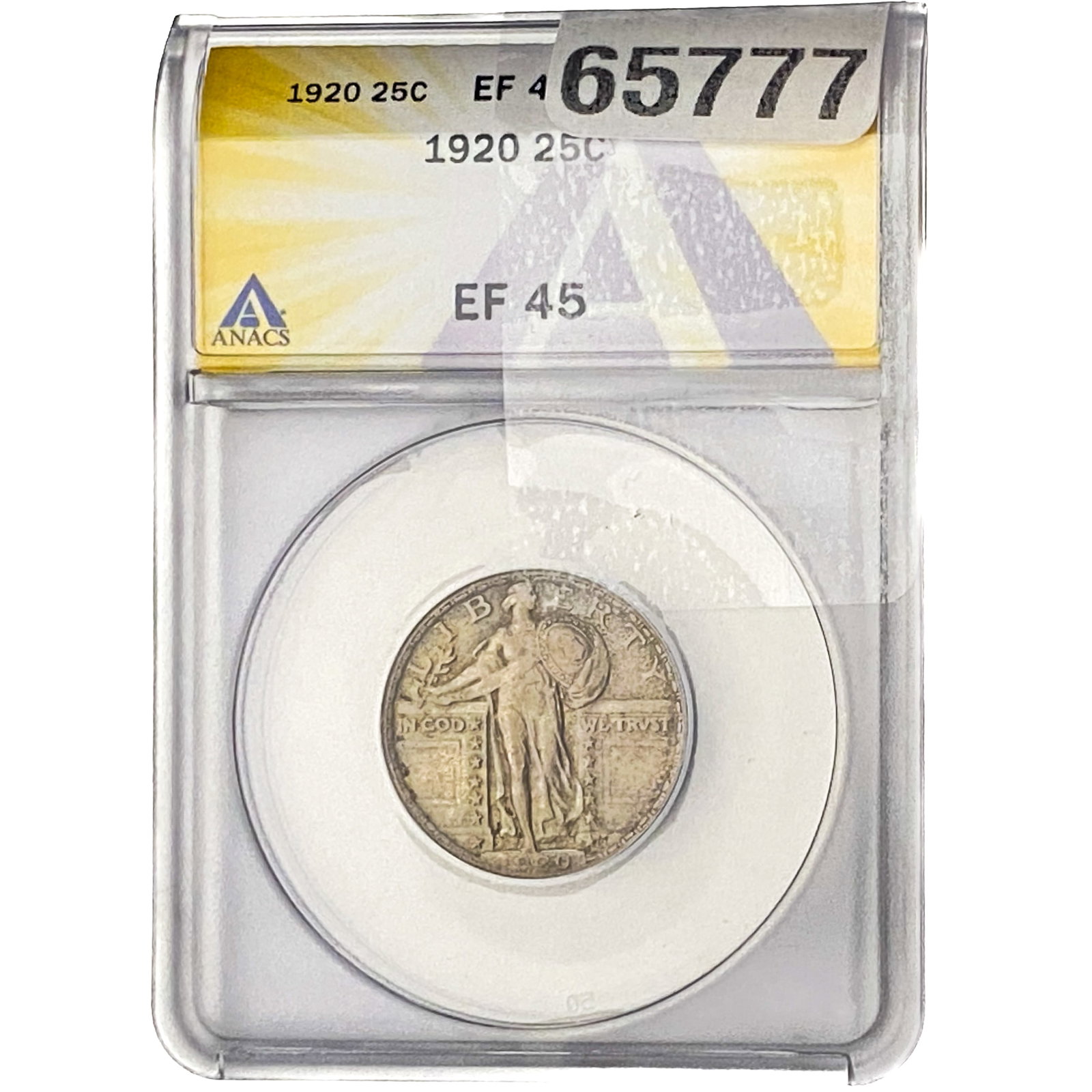 1920 Standing Liberty Quarter ANACS EF45: 1920 Standing Liberty Quarter ANACS EF45