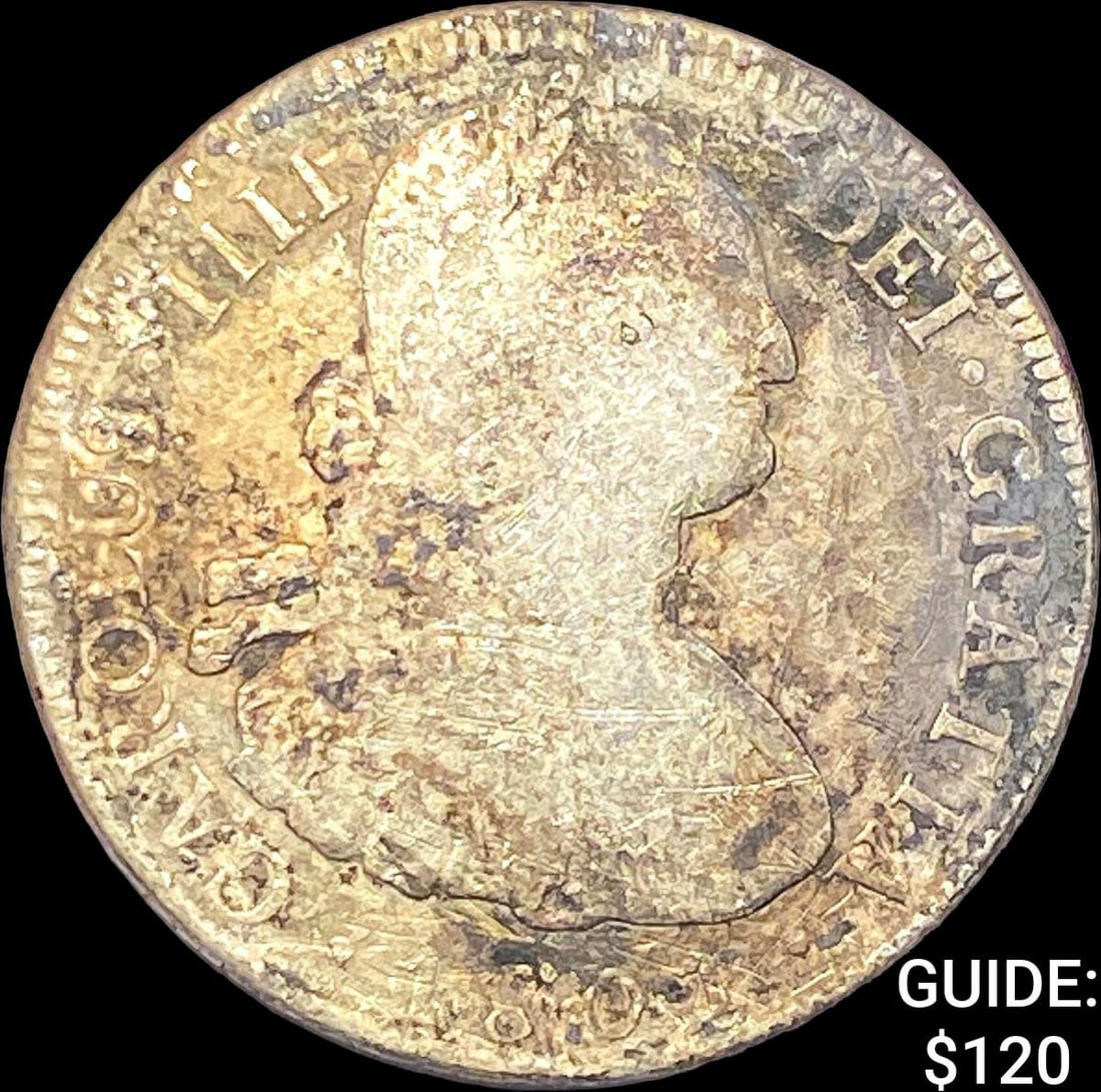 Mexico Silver 8 Reales Shipwreck Effect NEARLY UNCIRCULATED (1 of 2)