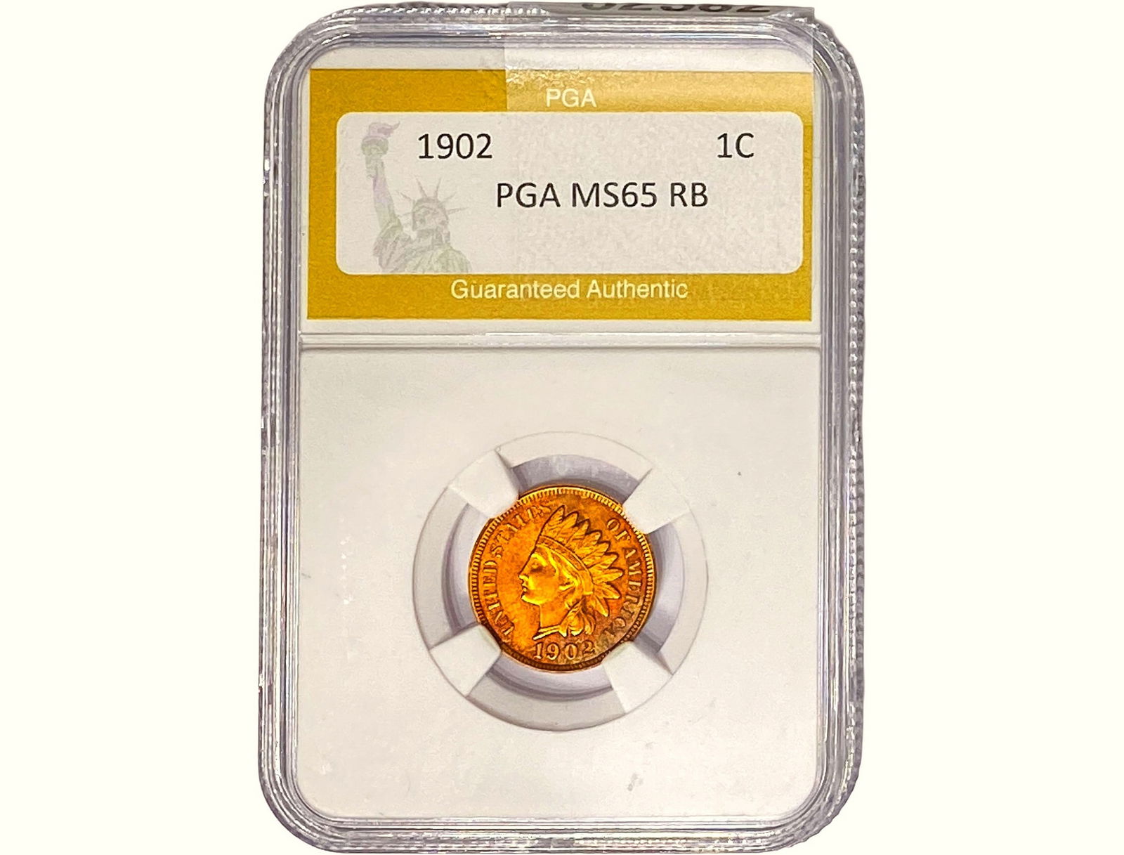 1902 Indian Head Cent PGA MS65 RB (1 of 2)