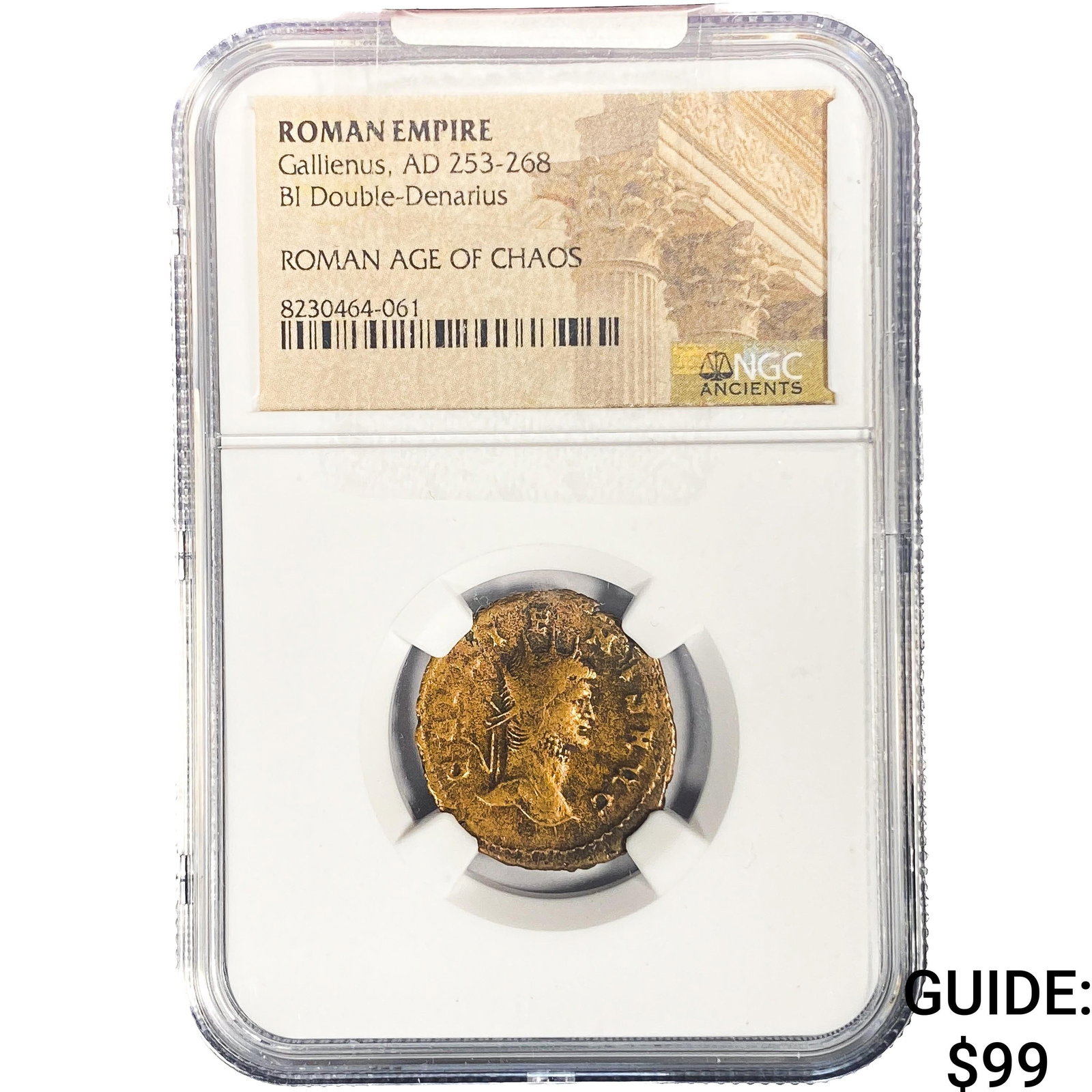 Roman Gallienus, AD 253-268 BI Dbl-Denarius NGC: Roman Gallienus, AD 253-268 BI Dbl-Denarius NGC