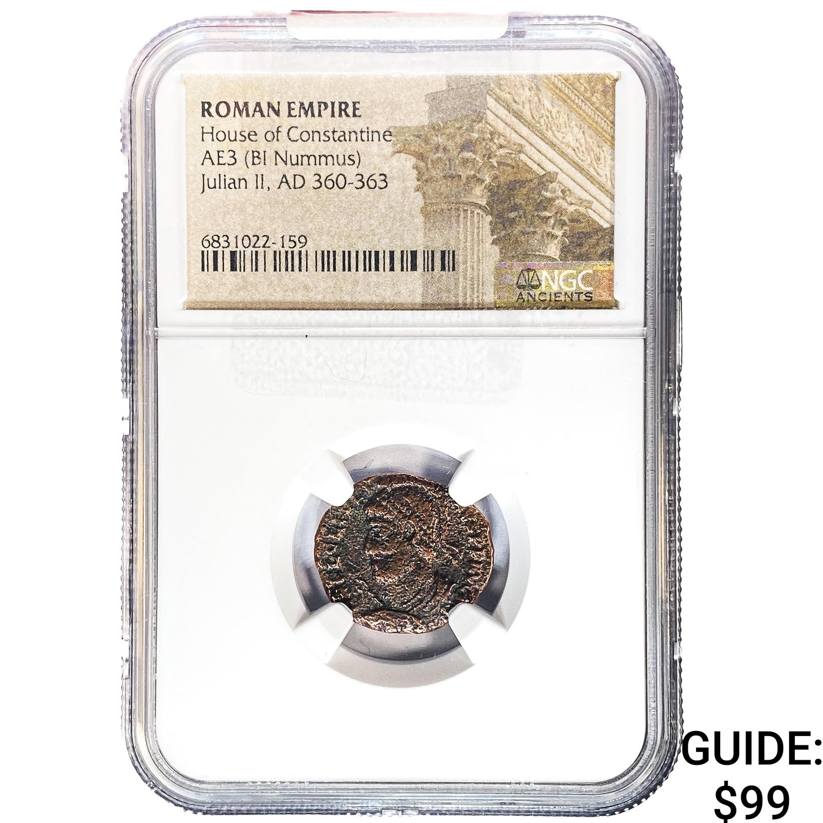 Roman Julian II, AD 360-363 AE3 BI Nummus NGC: Roman Julian II, AD 360-363 AE3 BI Nummus NGC