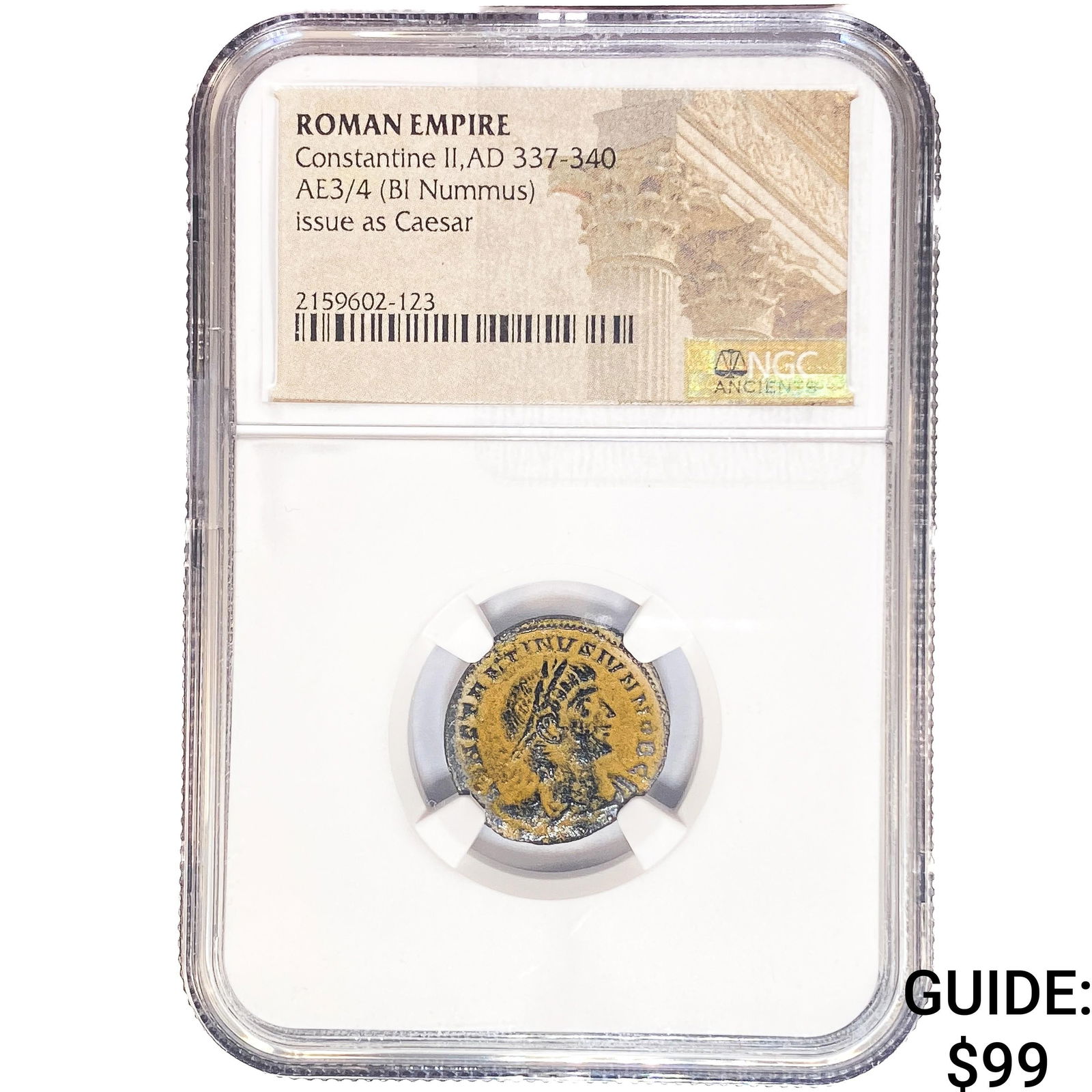 Roman Constantine II, AD 337-340 AE3/4 BI Nummus NGC (1 of 2)