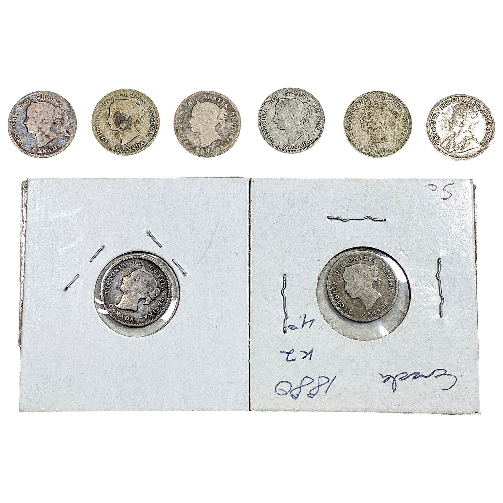 1874-1916 Better Date Canada 5 Cent Silver  [8 Coins] (1 of 2)