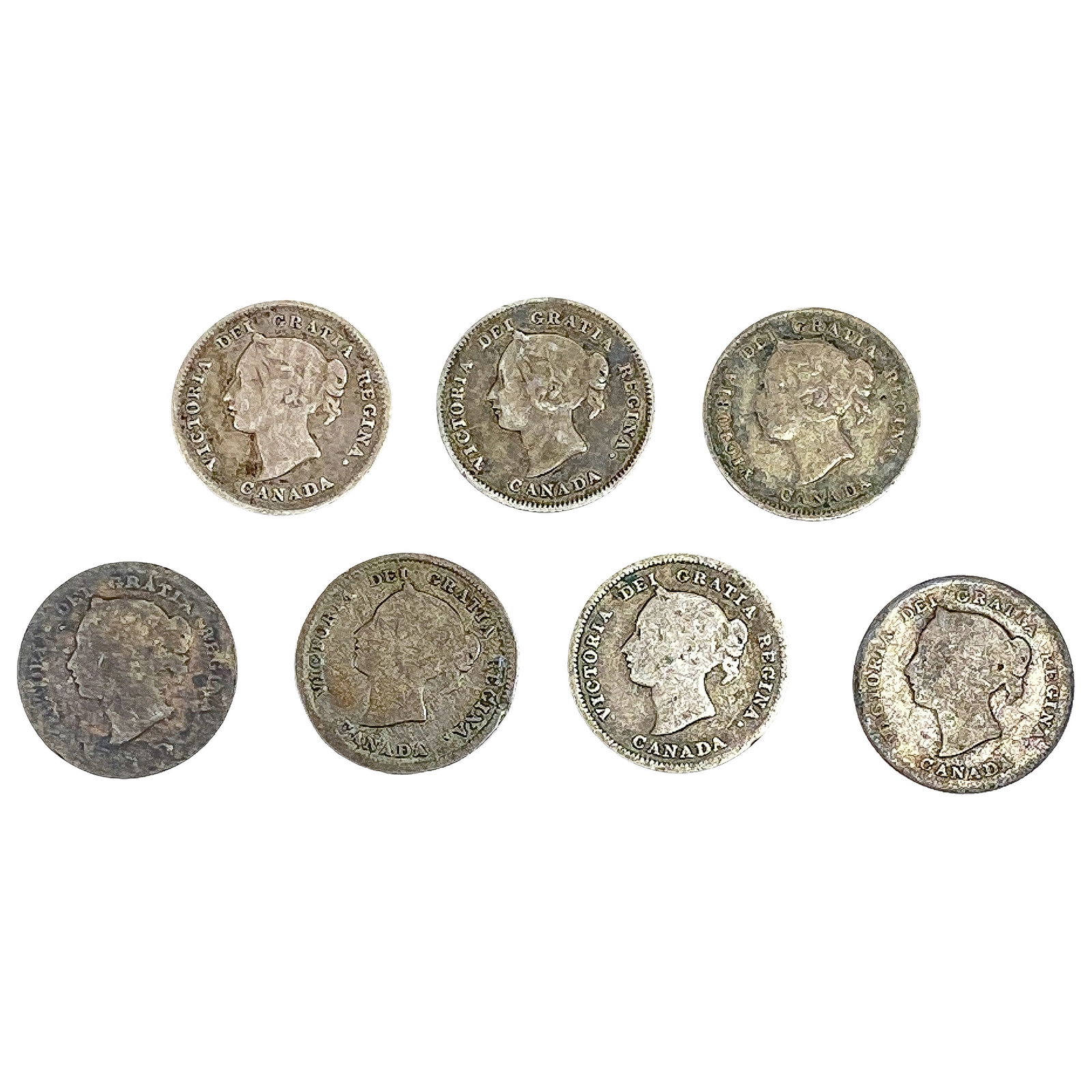 1880-H Better Date Canada 5 Cent Silver  [7 Coins] (1 of 2)