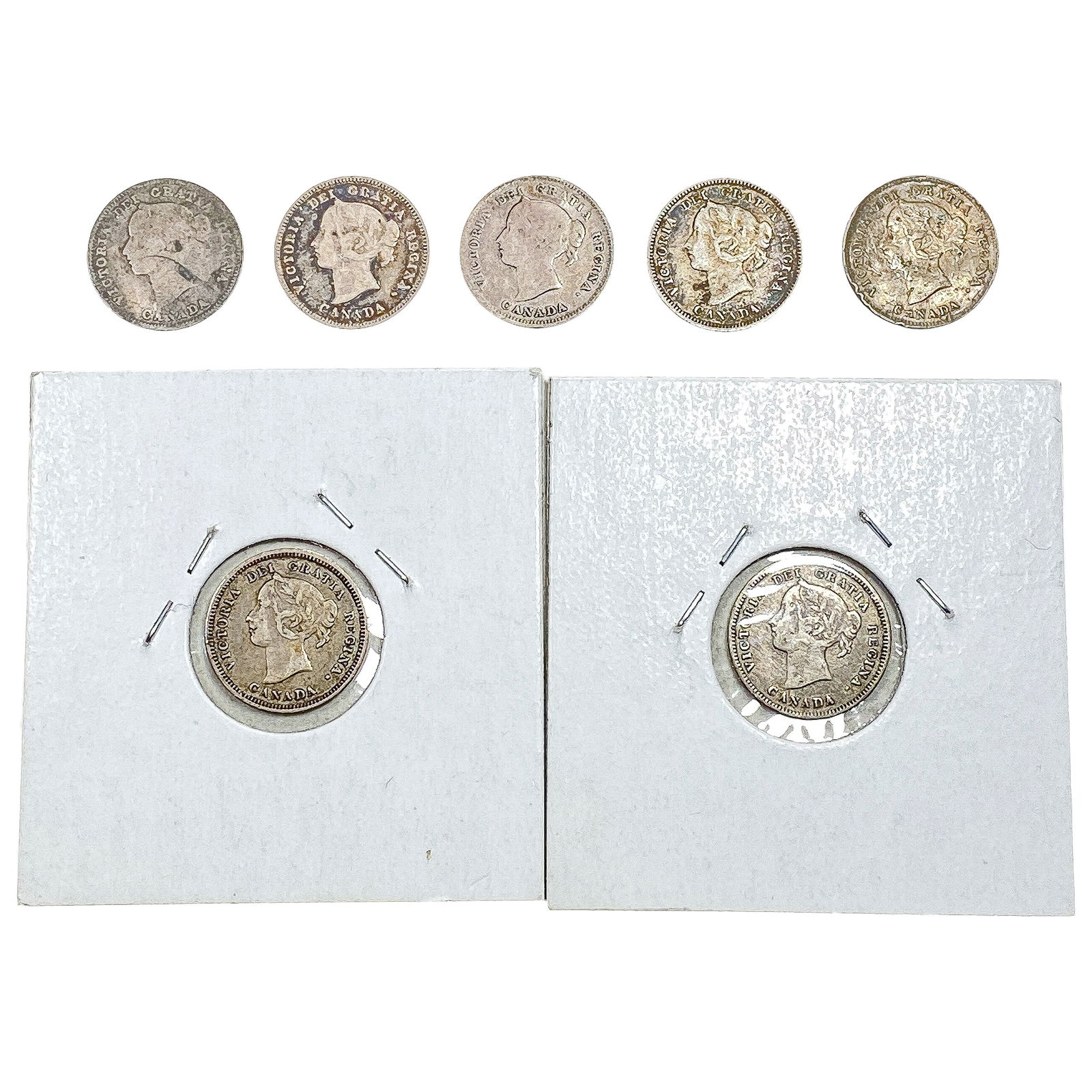 1889-1890 Better Date Canada 5 Cent Silver  [7 Coins] (1 of 2)