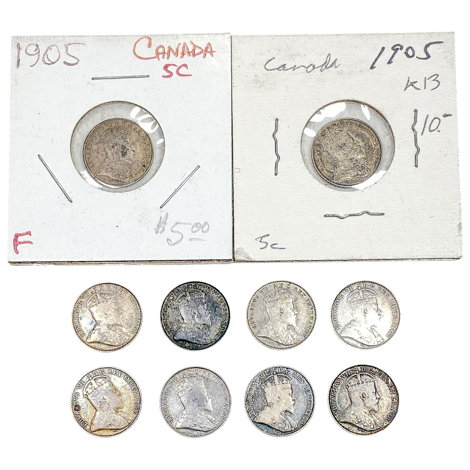 1904-1905 Canada 5 Cent Silver  [10 Coins] (1 of 2)