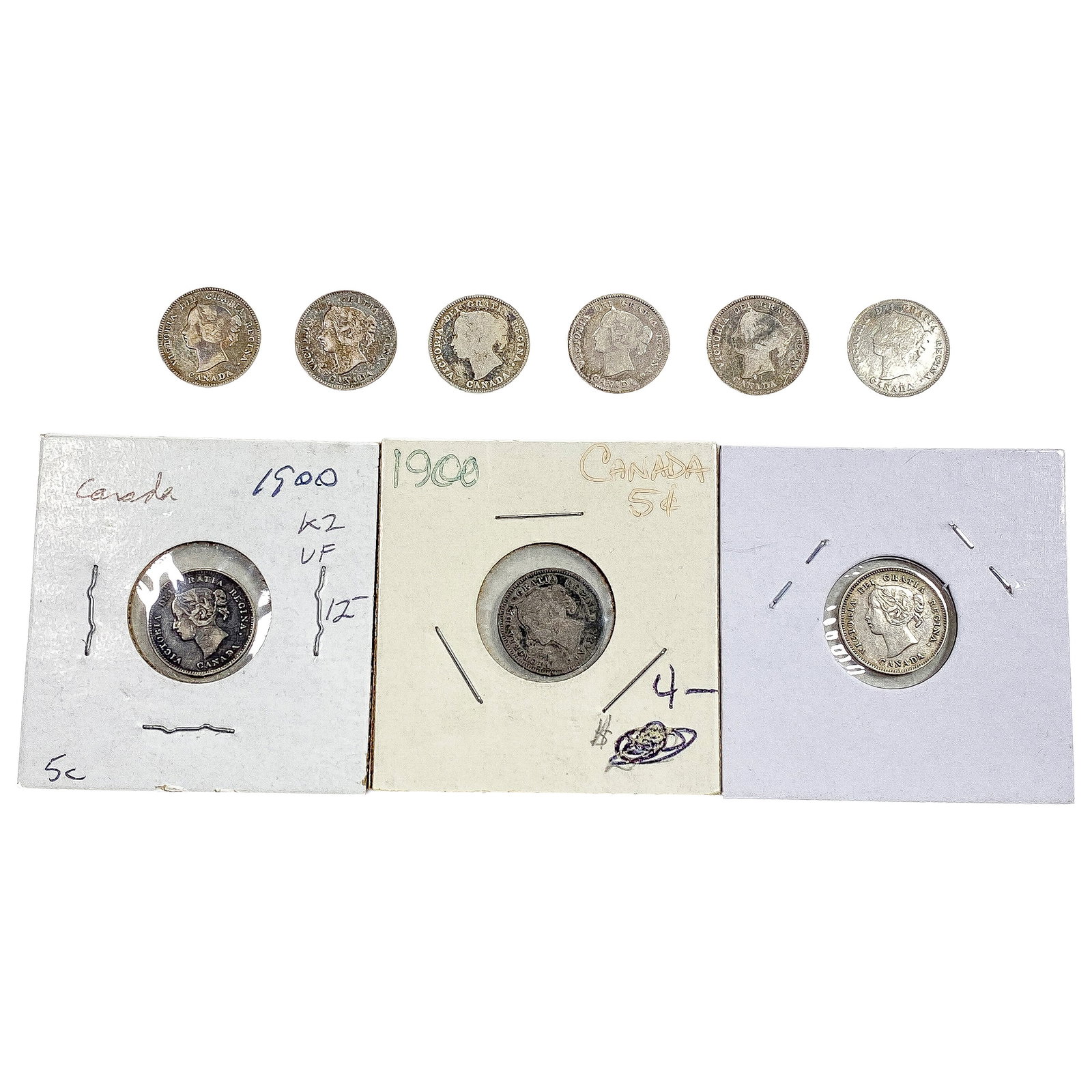 1900 Canada 5 Cent Silver [9 Coins]: 1900 Canada 5 Cent Silver [9 Coins]