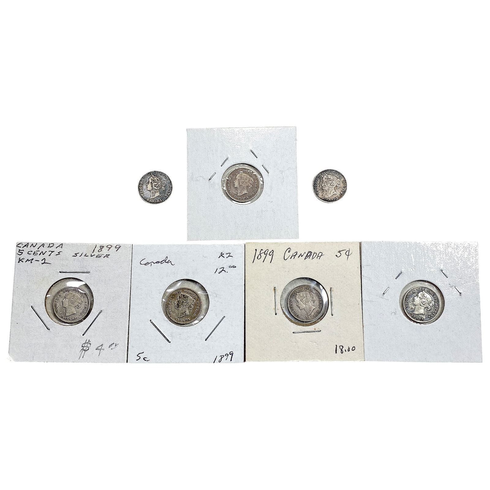 1899-1900 Better Date Canada 5 Cent Silver  [7 Coins] (1 of 2)