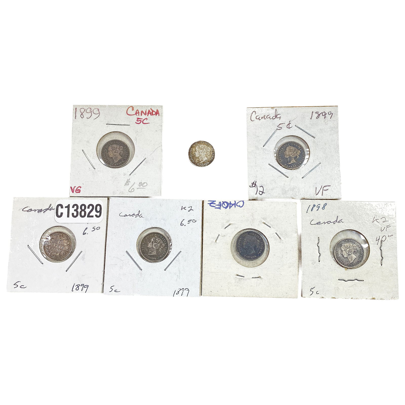 1898-1899 Canada 5 Cent Silver  [7 Coins] (1 of 2)