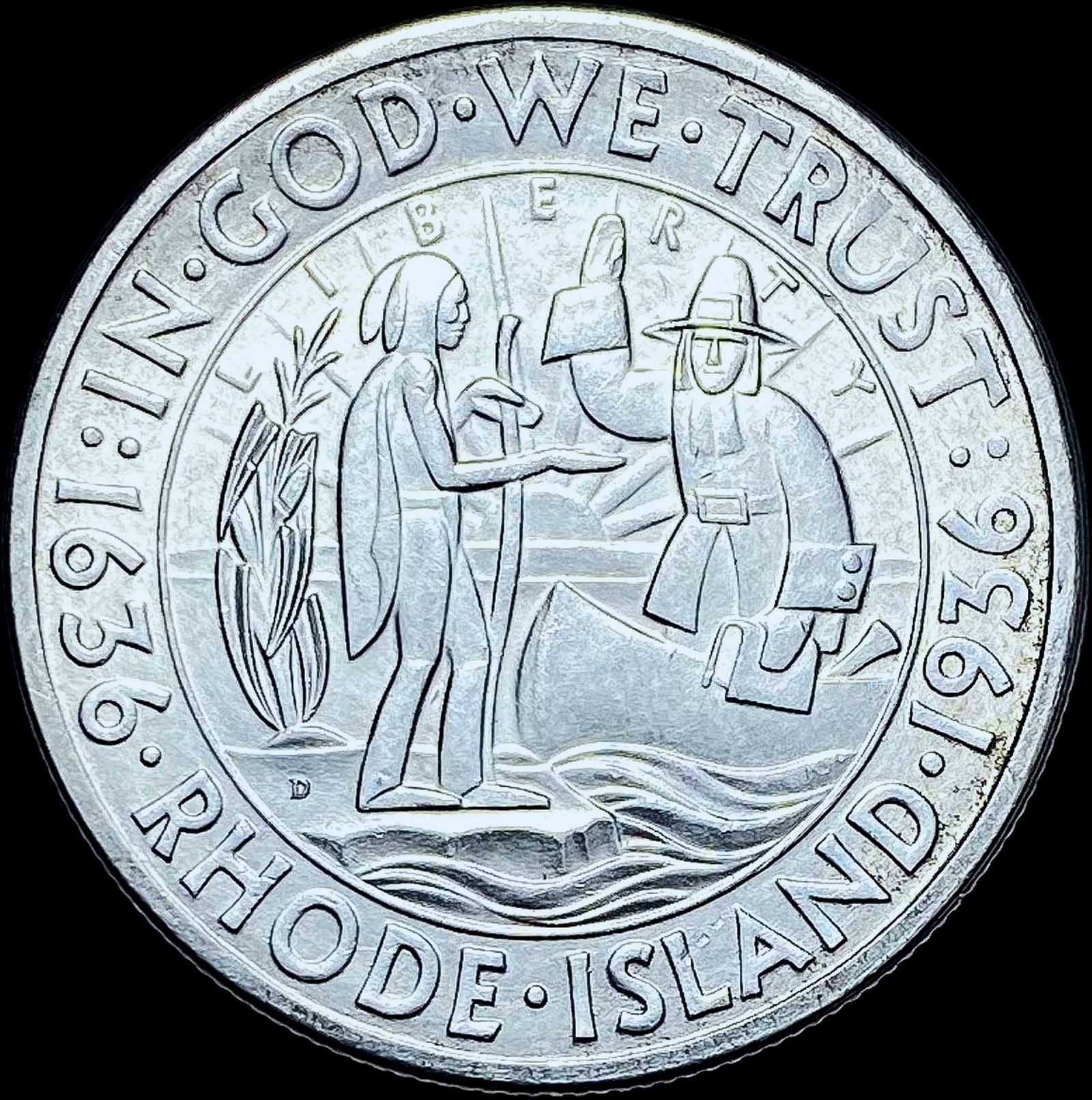 1936-D Silver Rhode Island Half Dollar GEM BU (1 of 2)