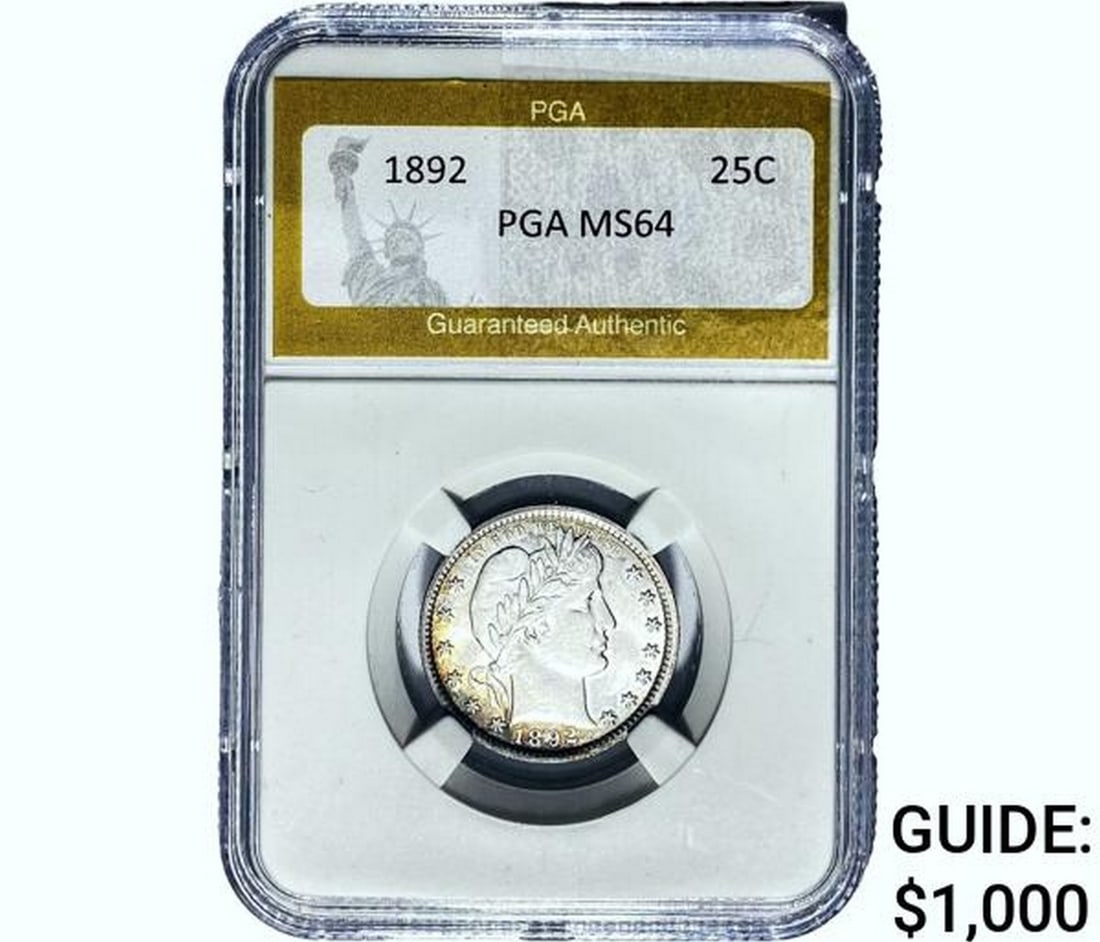 1892 Barber Quarter PGA MS64 (1 of 2)