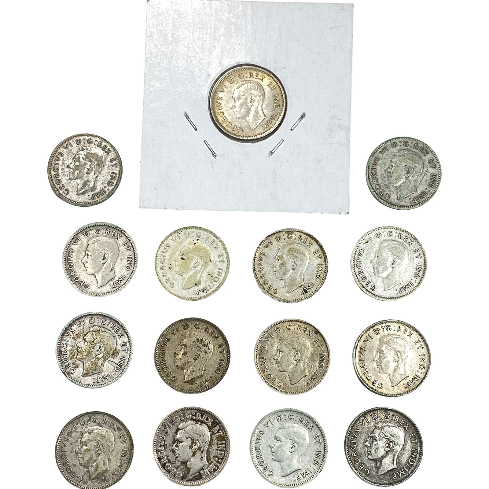 1941 Canada Silver Dime Lot [15 Coins] (1 of 2)