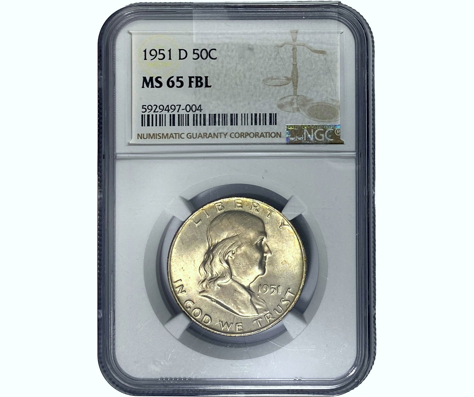 1951-D Franklin Half Dollar NGC MS65 FBL (1 of 2)
