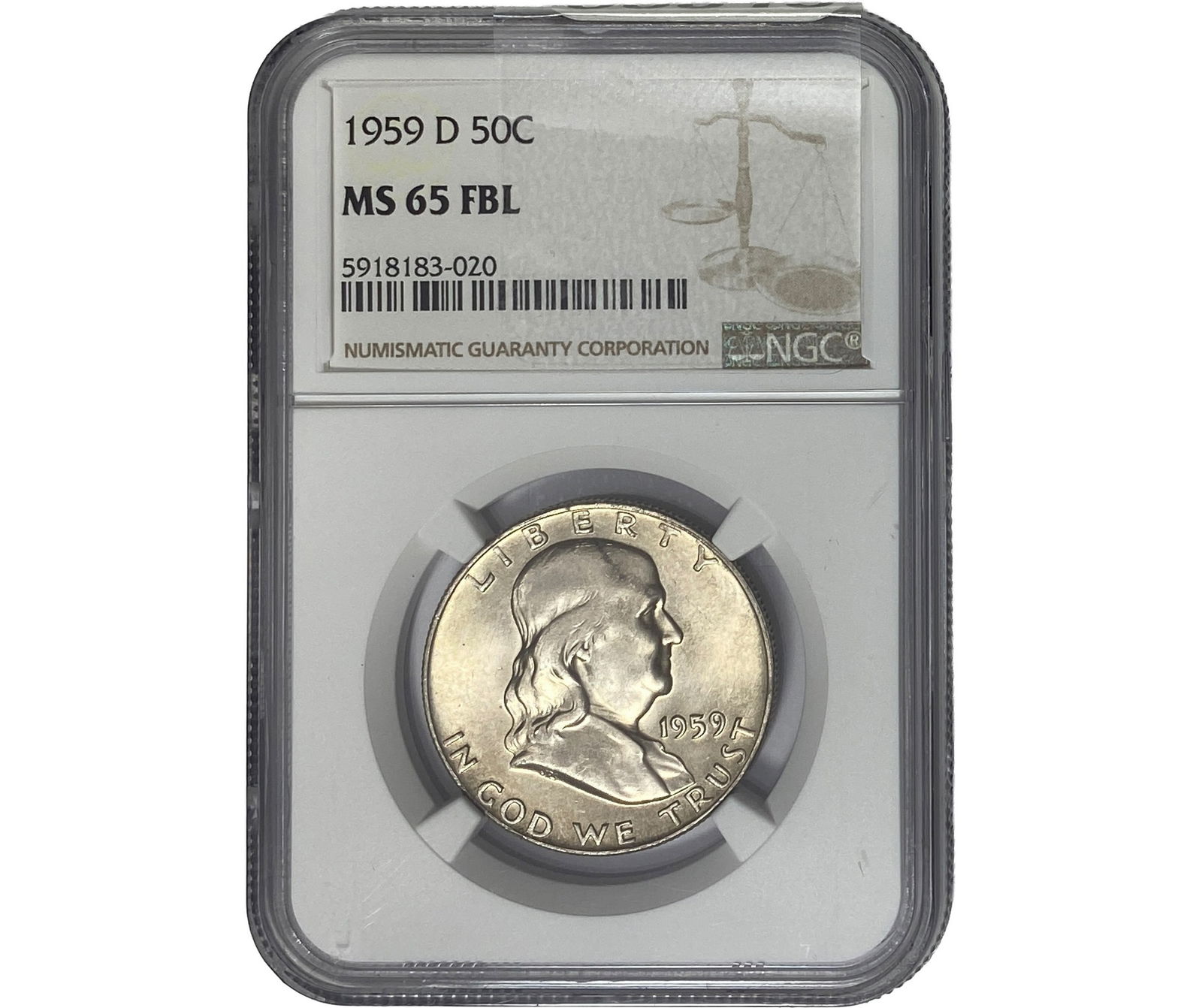 1959-D Franklin Half Dollar NGC MS65 FBL (1 of 2)
