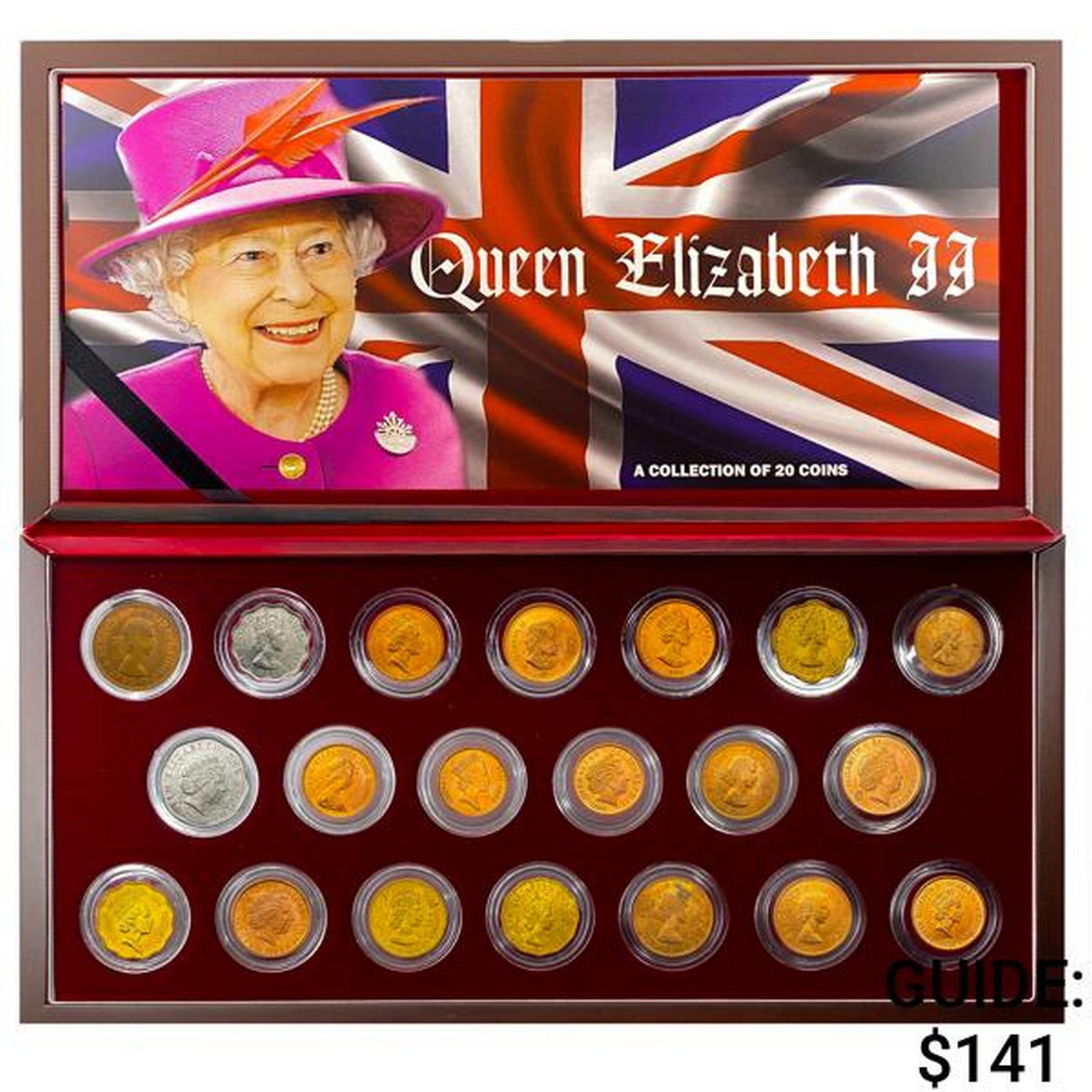 Queen Elizabeth 2nd 20 coin set box: Queen Elizabeth 2nd 20 coin set box